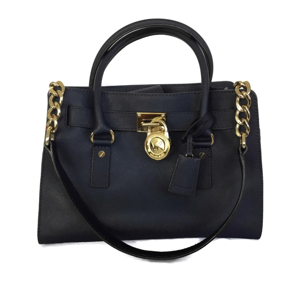 Michael Kors Satchel Bag Hamilton Shoulder Navy - Picture 2 of 8